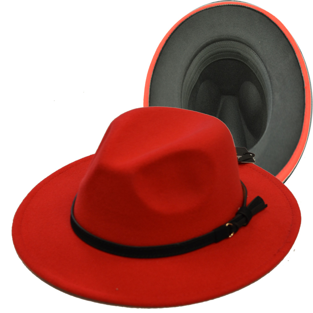 1799 Red and Black Bottom Fedora